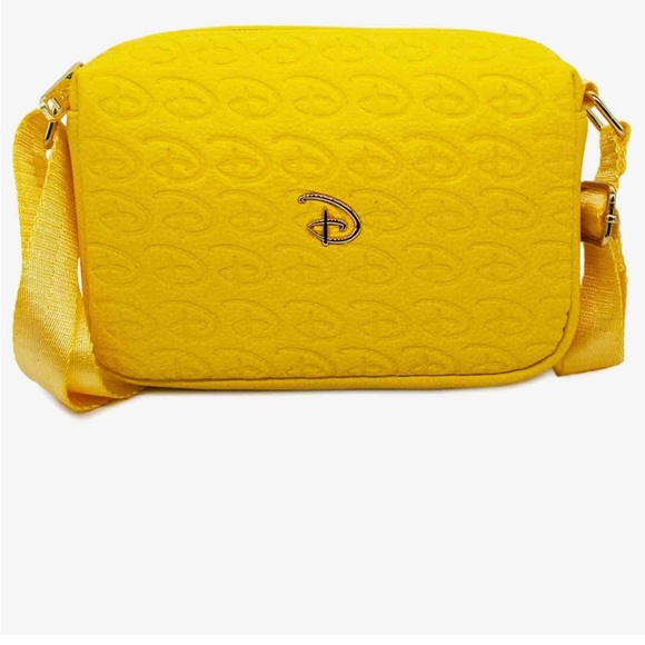 Disney Signature D Debossed Yellow Vegan
Leather Crossbody Bag - Picture 1 of 4